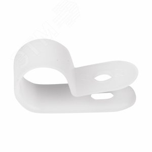 Скоба кабельная под винт 12 мм, белая (50 шт/уп) 3