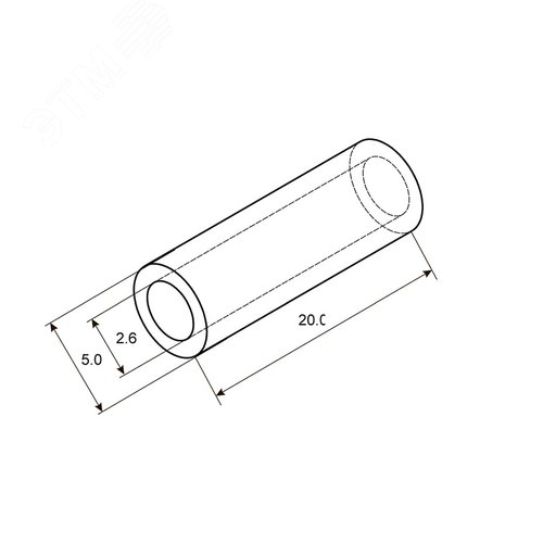 Гильза ГМЛ 2,5-2,6 (2,5 кв мм -  2,6 мм) ГОСТ 23469.3-79, 10шт, REXANT 2