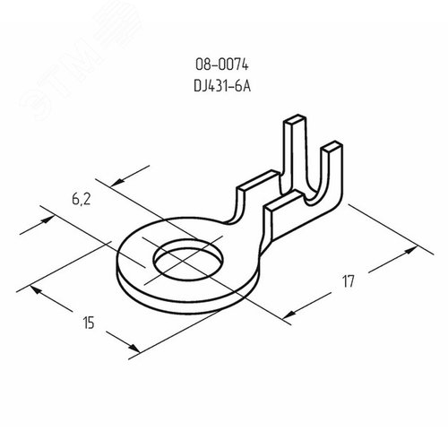 Наконечник кольцевой, 6.2 мм, 0.5-0.8 кв мм (НК 6-0,5-0,8), REXANT - фото 3