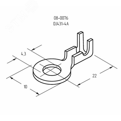 Наконечник кольцевой, 4.3 мм, 0.5-0.8 кв мм (НК 4-0,5-0,8), REXANT 2