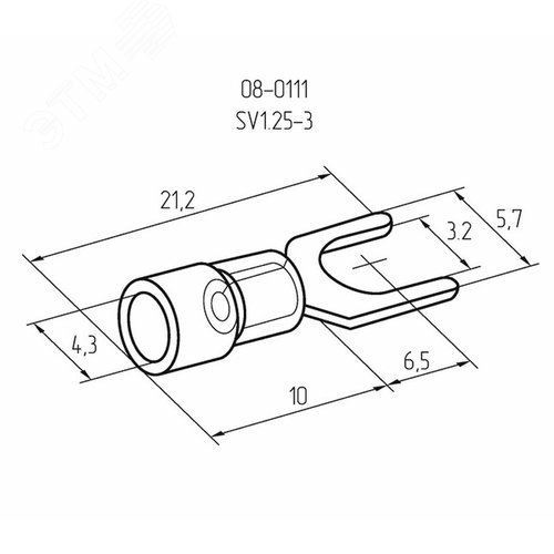 Наконечник вилочный изолир 3.2 мм 0.5-1.5 кв мм (НВи 1.5-3 НВи 1,25-3) красный, REXANT 3