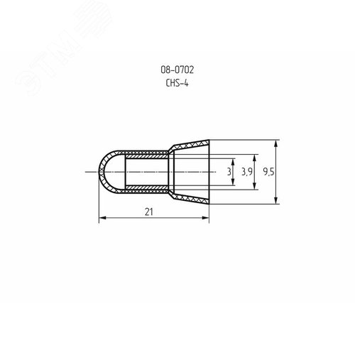 Заглушка концевая изолир КИЗ-2,  3,0 мм (1,5-4,0 кв мм), REXANT 2