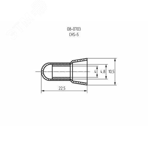 Заглушка концевая изолир КИЗ-5,  4,0 мм (2,5-5,5 кв мм), REXANT 2