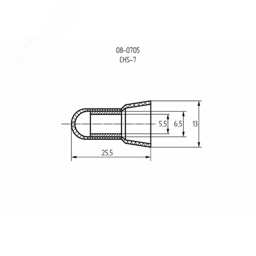 Заглушка концевая изолир КИЗ-7,  5,5 мм (8,0-10,0 кв мм), REXANT 3