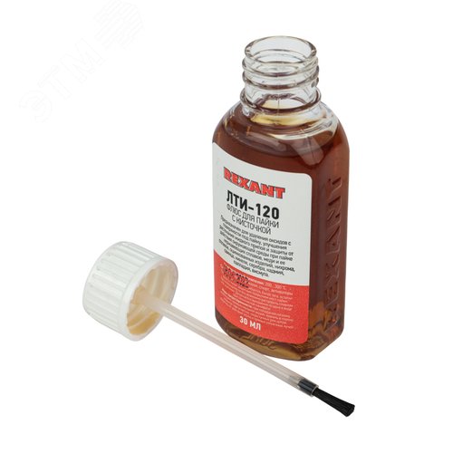Флюс для пайки, ЛТИ-120, 30 мл, с кисточкой, флакон 3
