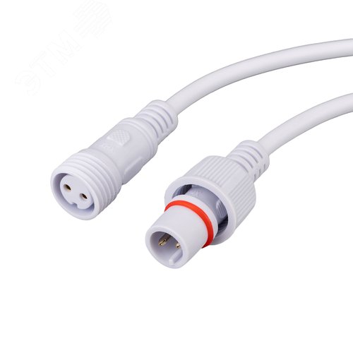 Соединительный кабель (2pin) герметичный (IP67) 2х1,0кв мм белый - фото 2