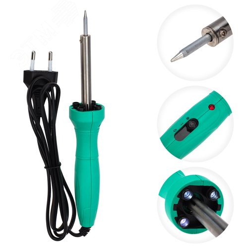 Паяльник с нагревателем, долговечное жало, 220 В/40 Вт, LED подсветка 3