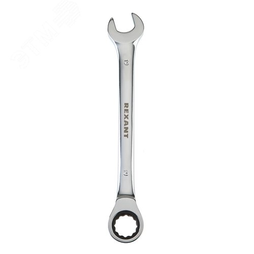 Ключ комбинированный трещоточный 19 мм, CrV, зеркальный хром 4