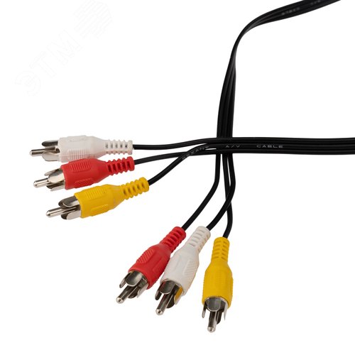 Шнур 3 RCA - 3 RCA, 5 м., черный - фото 3
