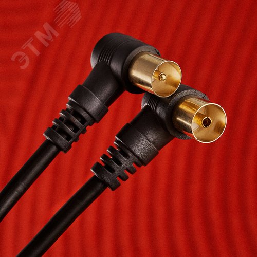 Шнур ТВ гнездо - ТВ штекер, угловой, 1,5 м, черный 3