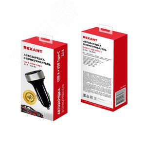 Автозарядка в прикуриватель АЗУ USB-A+USB-C 3.1 A черная - фото 3