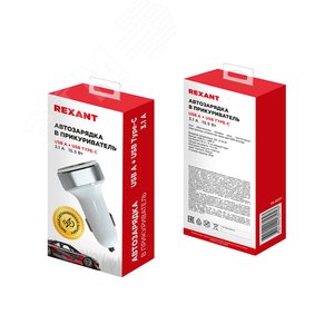 Автозарядка в прикуриватель АЗУ USB-A+USB-C 3.1 A белая - фото 3