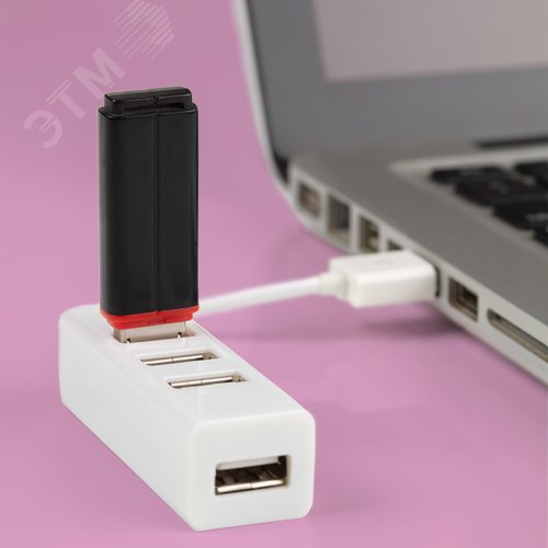Разветвитель USB на 4 порта белый,, - фото 2