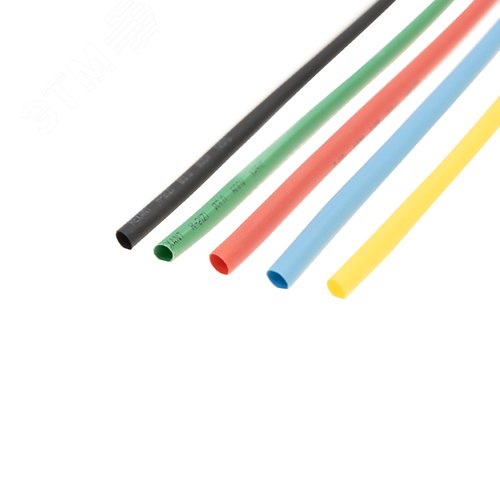 Термоусаживаемые трубки 3,0 1,5 мм, набор пять цветов, упаковка 50 шт. по 1 м, REXANT