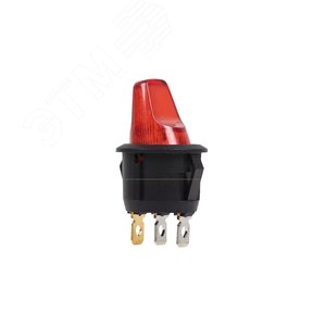 Выключатель клавишный круглый 250V 6А (3с) ON-OFF красный | 36-2600 | REXANT - фото 2