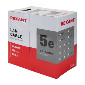 Кабель FTP 4PR 24AWG CAT5e 305м | 01-0143 | REXANT - фото 3