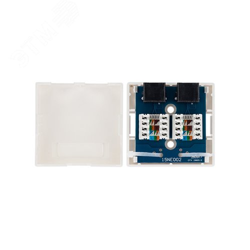 Розетка компьютерная внешняя 2-порта RJ-45 8P8C UTP неэкранированная кат6, - фото 3