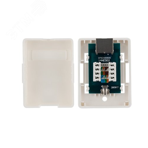 Розетка компьютерная внешняя 1-порт RJ-45 8P8C FTP экранированная кат6 - фото 4
