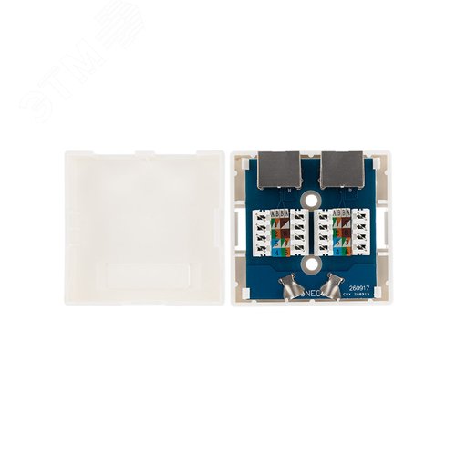 Розетка компьютерная внешняя 2-порта RJ-45 8P8C FTP экранированная кат6, - фото 3
