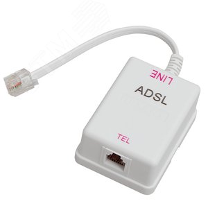 Розетка телефонная на стену. ADSL фильт. 6Р-4С (RJ-11) (etm06-0103-B) - REXANT