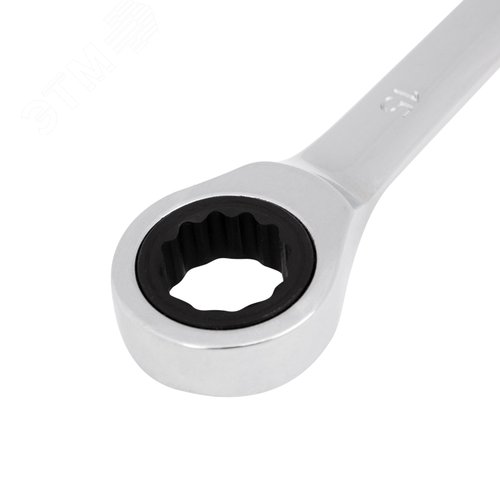 Ключ комбинированный трещоточный 15 мм, CrV, зеркальный хром 3