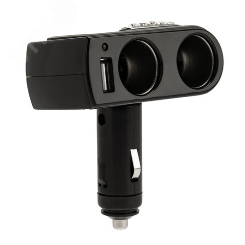 Разветвитель автоприкуривателя 2 гнезда 1хUSB (5 V 1000 mA), 3