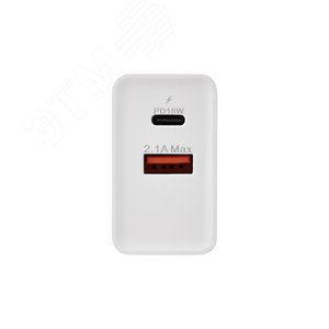 Устройство сетевое зарядное для iPhone, iPad Type-C + USB 3.0 с Quick charge, белое, - фото 2