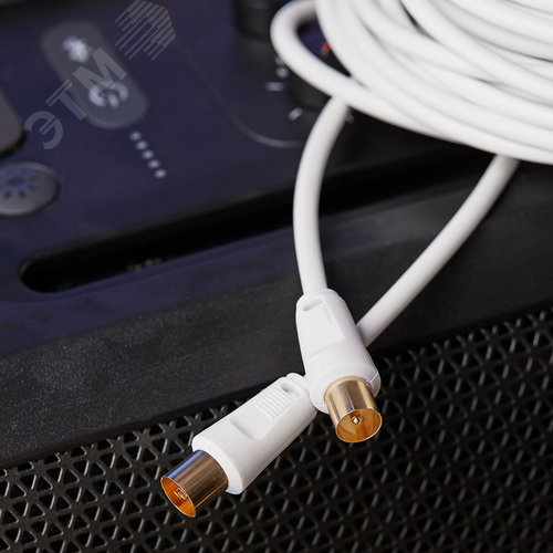 Шнур ТВ гнездо - ТВ штекер. длина 15 метров. белый, 2