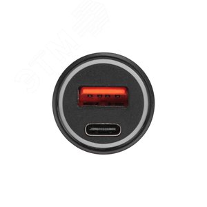 Автозарядка в прикуриватель АЗУ USB-A QC 3.0+USB-C PD 38 Вт черная - фото 4