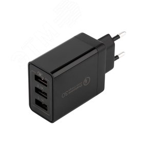 Устройство сетевое зарядное-переходник 3xUSB адаптер, 30W черное, - REXANT