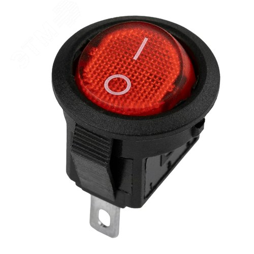 Выключатель клавишный круглый 250V 3А (3с) ON-OFF красный с подсветкой Micro (RWB-106, SC-214) Индивидуальная упаковка 1 шт | 36-2530-1 | REXANT - фото 3