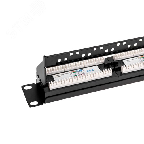 Патч-панель с кабельным органайзером 19дюймов 1U 24 порта RJ-45 CAT 6 UTP - фото 5
