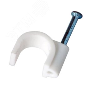 Крепеж кабеля круглый 9 мм, белый (50 шт/уп) 2