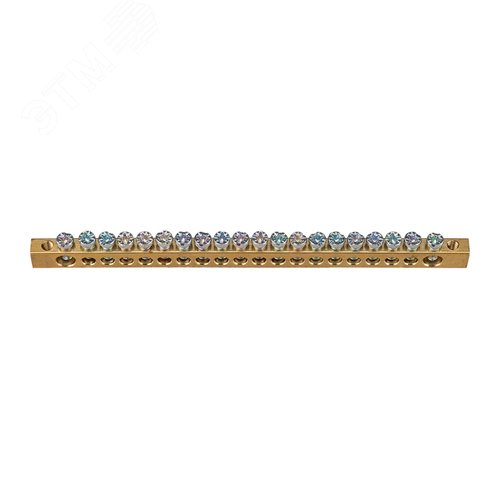 Шина PEN ''земля-ноль'' 6х9 мм 20х2 (20 группхкрепеж по краям), REXANT - фото 4