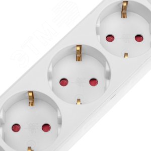 Удлинитель STANDARD 5 гнезд, 5 м, 3х1,0 мм2, с/з, с выключателем, 2 USB, белый - фото 3