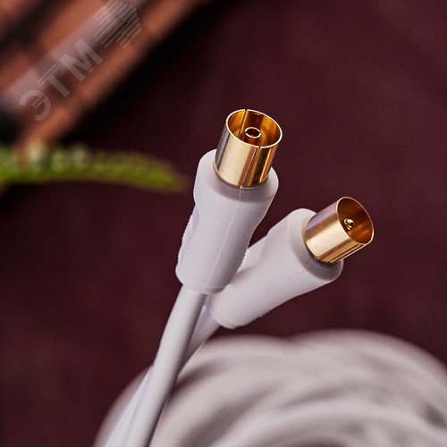 Шнур ТВ гнездо - ТВ штекер. длина 7 метров. белый, - фото 3