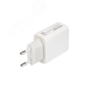 Устройство сетевое зарядное USB-A+USB-C адаптер, 18W белое, - фото 2