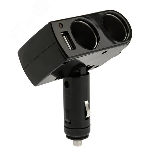 Разветвитель автоприкуривателя 2 гнезда 1хUSB (5 V 1000 mA), 5