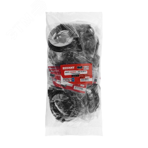 Кабель HDMI - DVI-D с фильтрами, 1,5 м., черный GOLD - фото 5