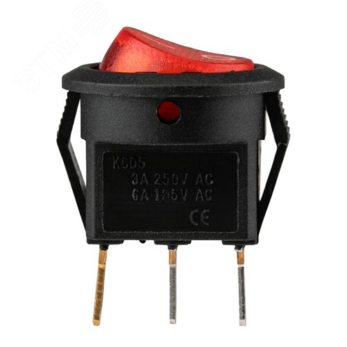 Выключатель клавишный круглый 250V 3А (3с) ON-OFF красный с подсветкой Micro (RWB-106, SC-214) Индивидуальная упаковка 1 шт | 36-2530-1 | REXANT - фото 5
