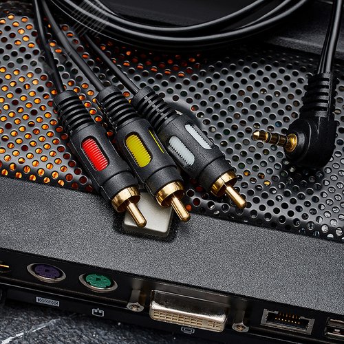 Аудио кабель 3.5 мм 4C - 3 RCA, 1.5 м, GOLD - фото 7