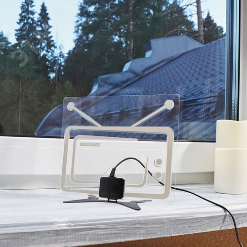 Антенна комнатная Активная для цифрового телевидения DVB-T2 Ag-719 USB, - фото 7