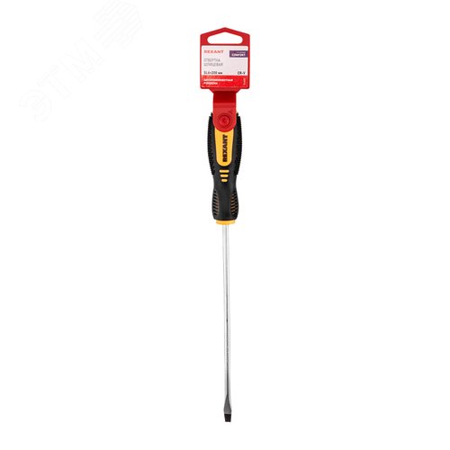 Отвертка шлицевая SL6х200 мм, двухкомпонентная рукоятка 8