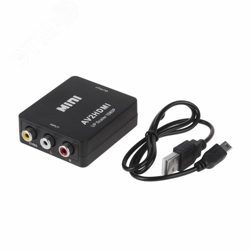 Конвертер 3 RCA на HDMI, пластик, черный,, - фото 8