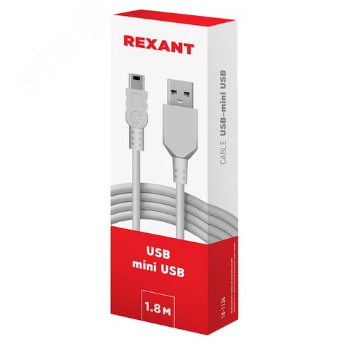 Кабель USB-mini USB - PVC, 1.8м., белый 6