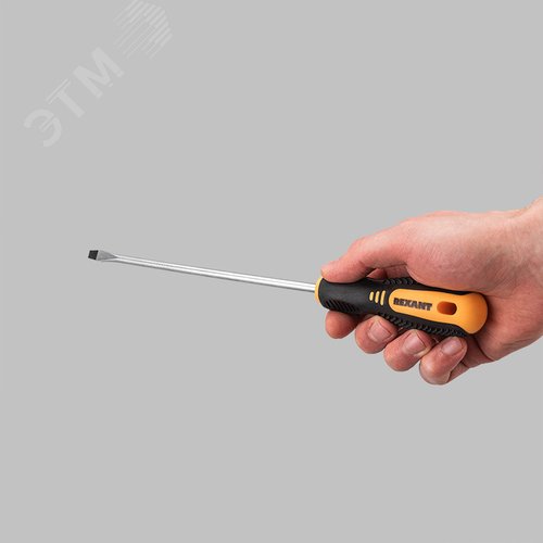 Отвертка шлицевая SL6х200 мм, двухкомпонентная рукоятка 7