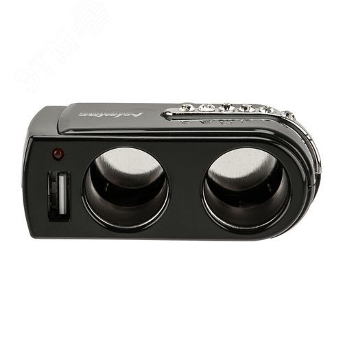 Разветвитель автоприкуривателя 2 гнезда 1хUSB (5 V 1000 mA), 7