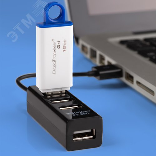 Разветвитель USB на 4 порта черный | 18-4103 | REXANT - фото 2