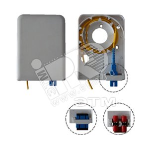 Бокс-розетка оптический настенный на 1*LC SM duple* 25*124*90 FTTH скобы - Hyperline