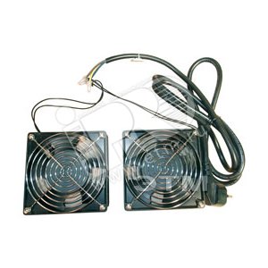 Вентилятор двойной 220 V для настенных шкафов с кабелем питания немецкого стандарта 1.8 м RAL9004 - Hyperline